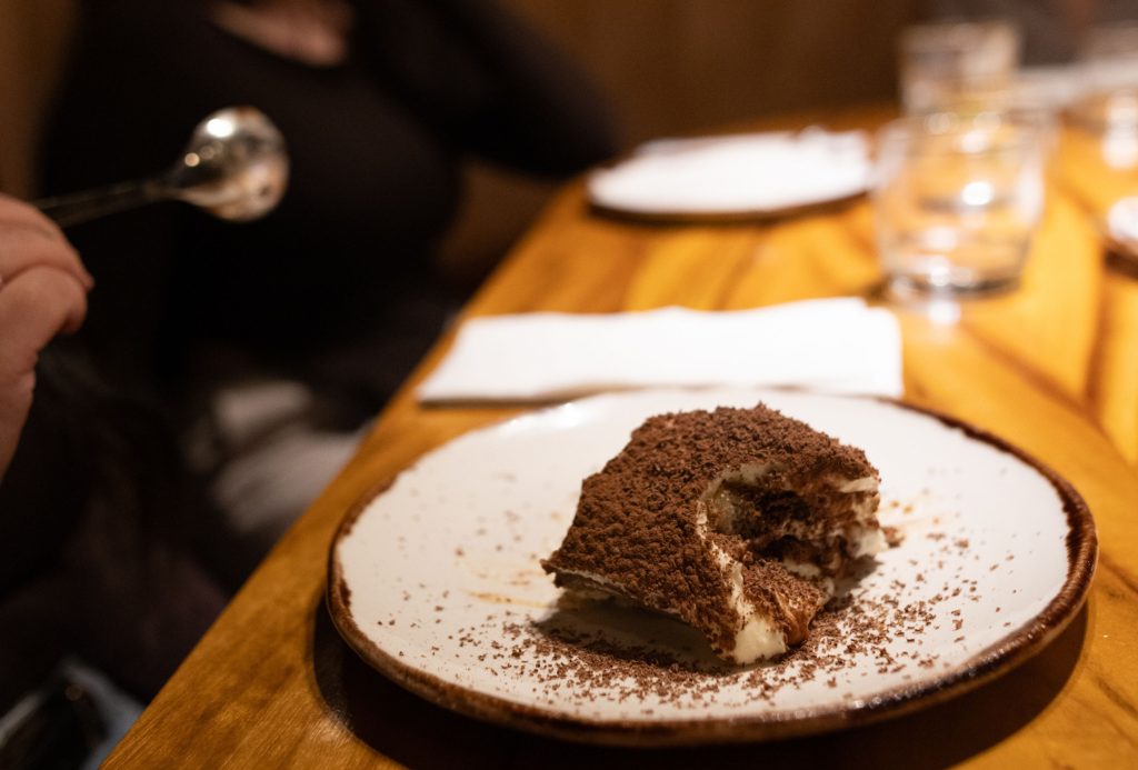 Tiramisu dessert served at Il Verde Italian restaurant in Bowen Hills Brisbane